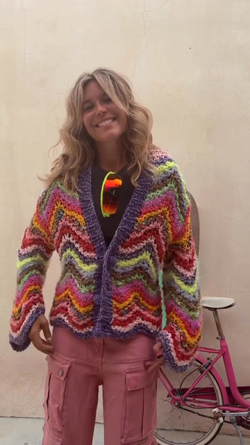 Colorful knitted cardigan