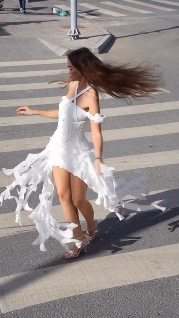 White Asymmetric Ruffle Waist Mini Dress