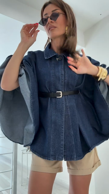 Denim Cape Jacket