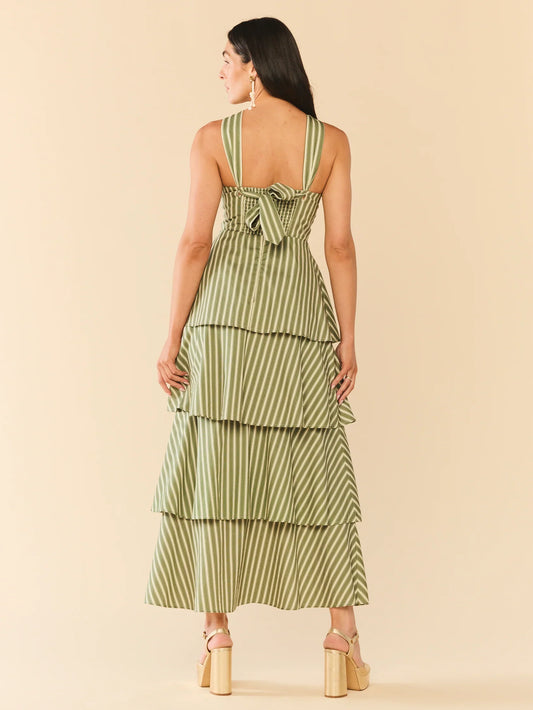 Striped Tiered Maxi Dress