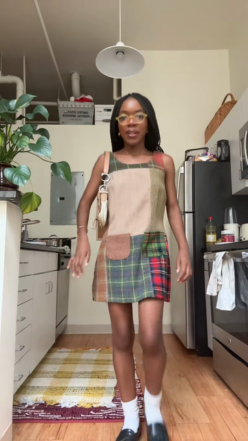 Patchwork Plaid Dress