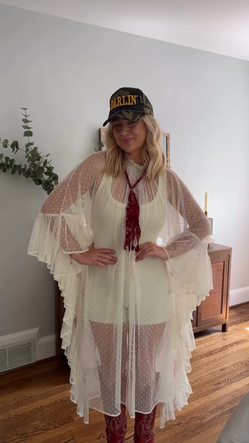 Tulle Polka Dot Ruffle Dress