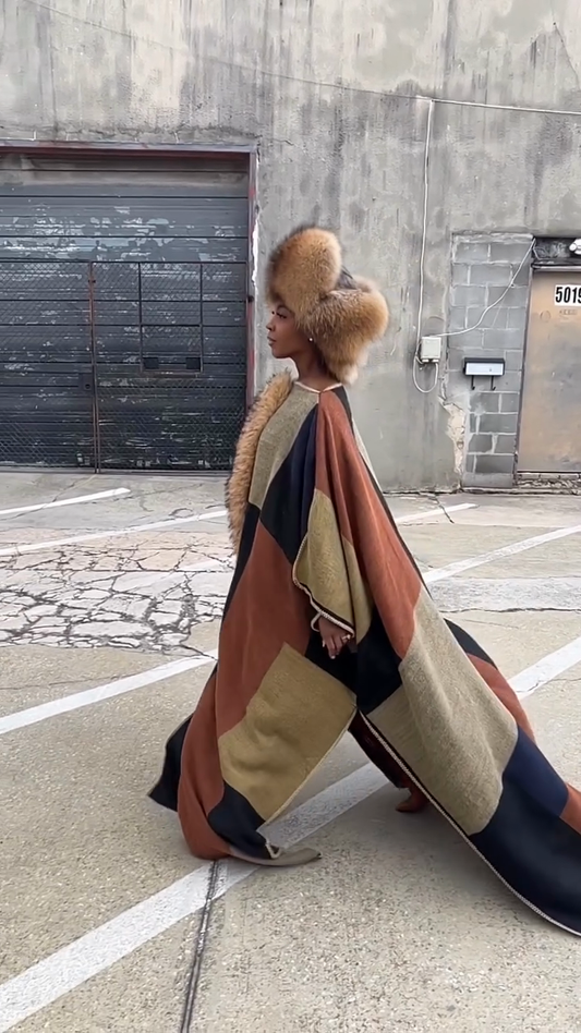 Holiday Robe Loose Long Down Evening Poncho