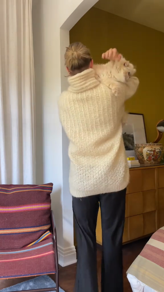 Cream Chunky Turtleneck Sweater
