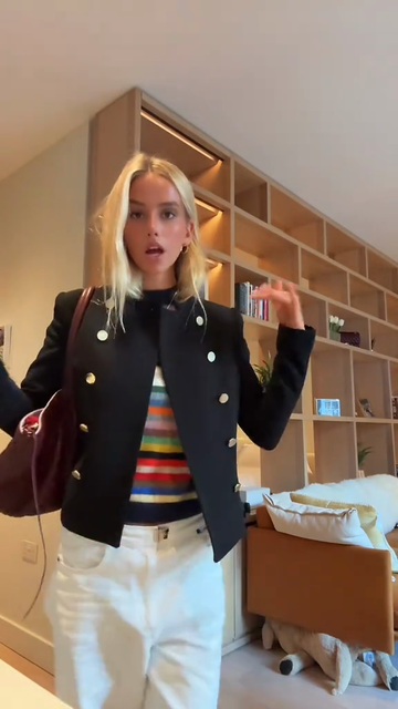 Double   Breasted Military  Inspired Blazer