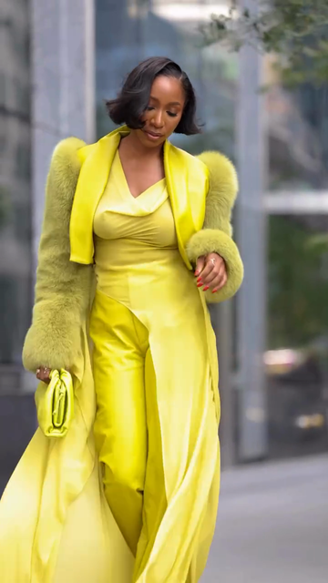 Jumpsuit with Faux Fur Trimmed Coat Set