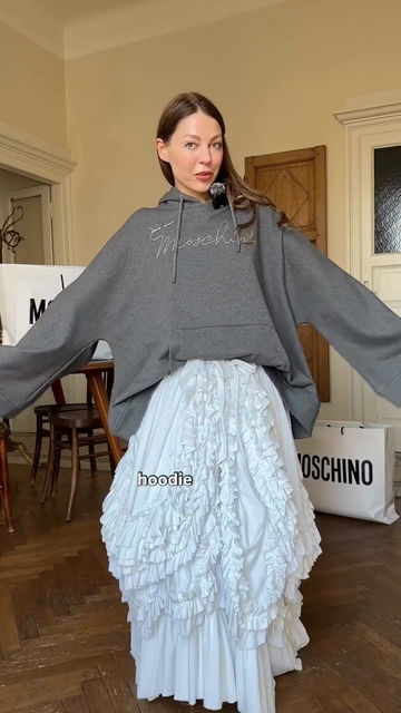 White ruffled skirt