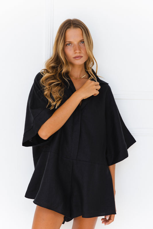 Retro mid denim jumpsuit