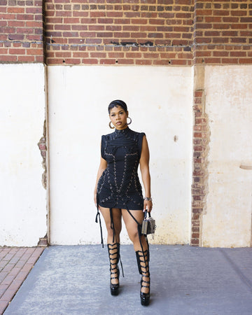 black mini dress