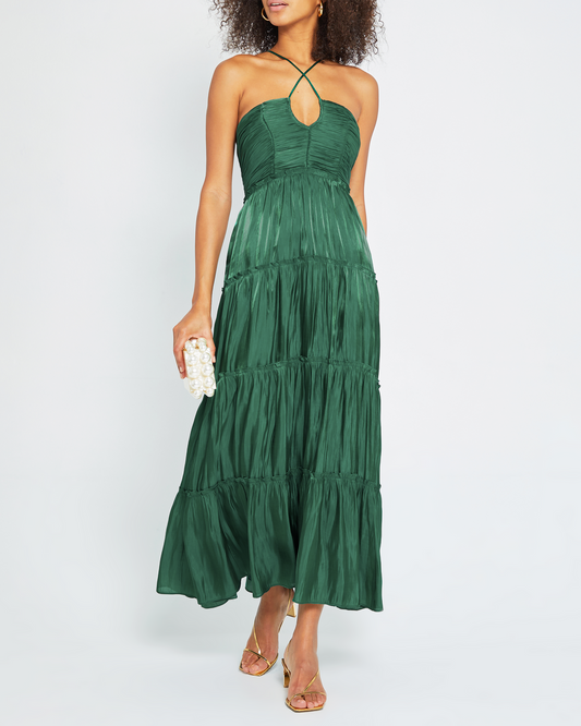 Elegant and luxurious halterneck maxi dress
