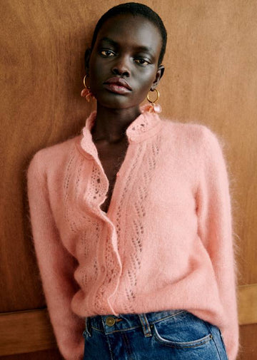 Plush knitted cardigan
