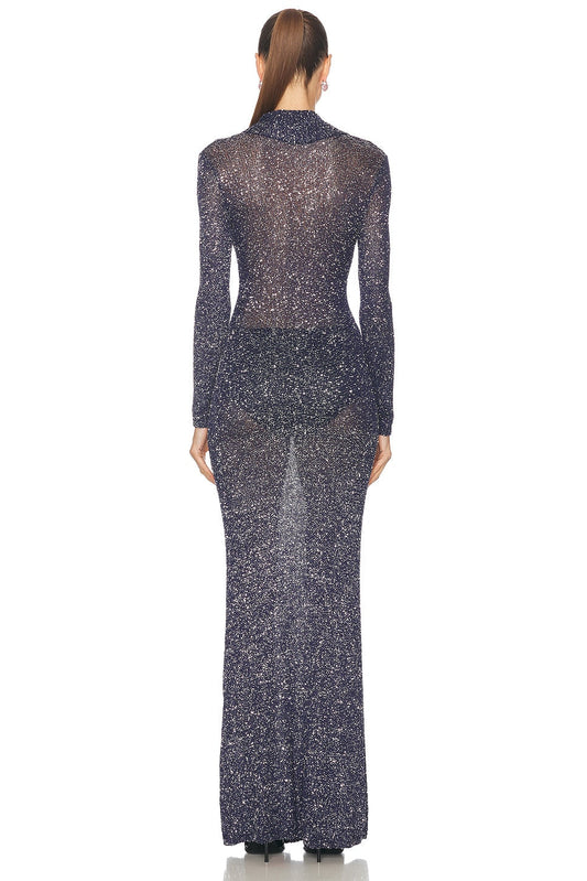 Sheer shimmering maxi dress