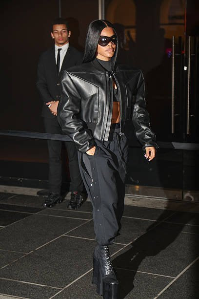 Oversized Shoulders Leather Jacket