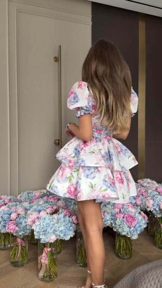 Flower Princess Multi-Layered Mini Dress
