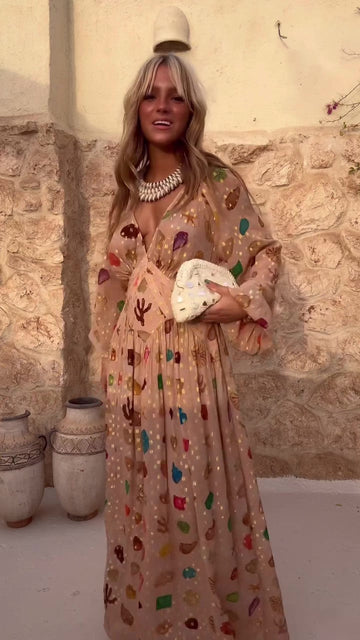 Ocean Whisper Print  Dress