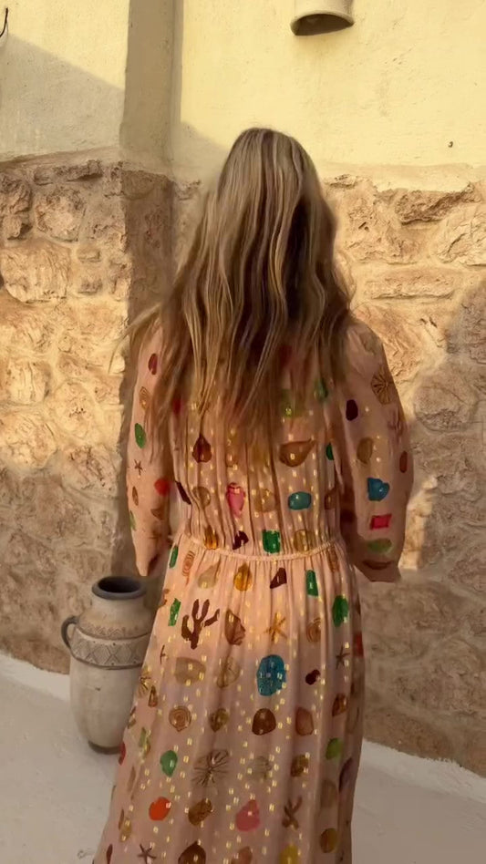 Ocean Whisper Print  Dress