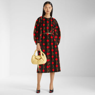 Polka dot wool coat