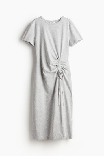 Grey Knotted T - Shirt Maxi Dress