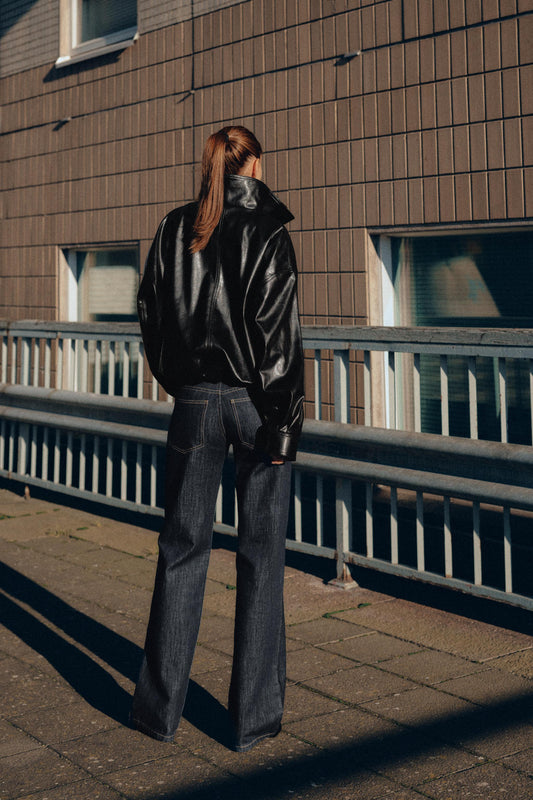 Black leather jacket