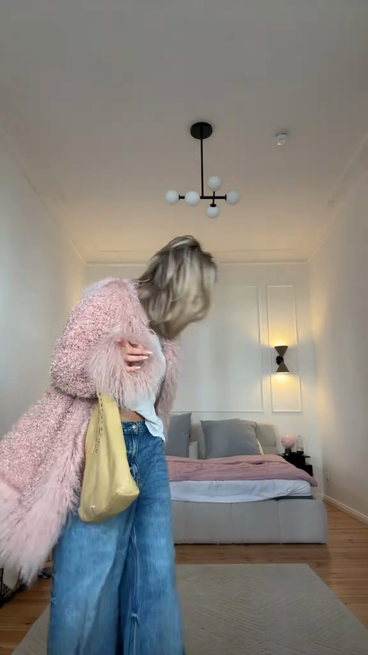 Pink Faux Fur Coat