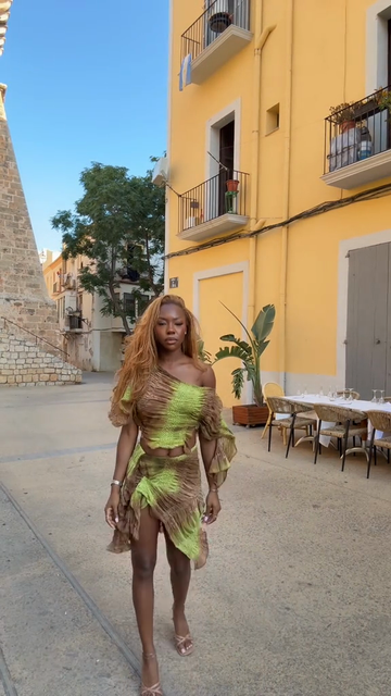 Tie  Dye One Shoulder Co Ord Set