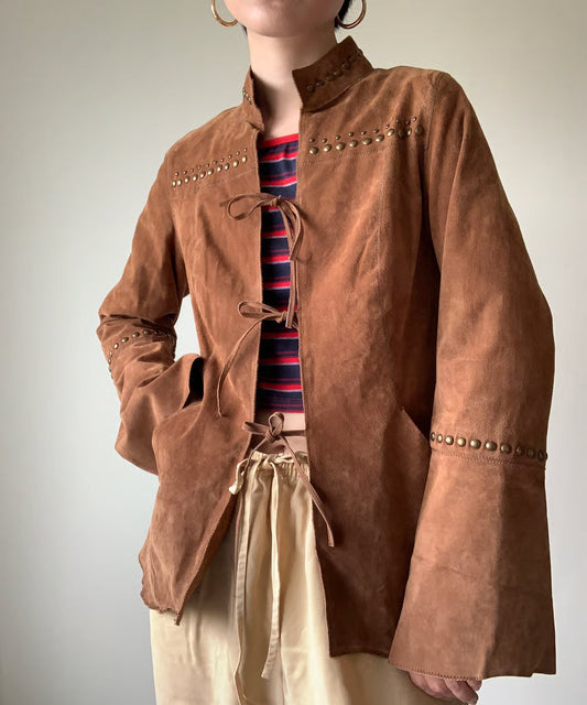 Stud Boho Leather Hippie Jacket
