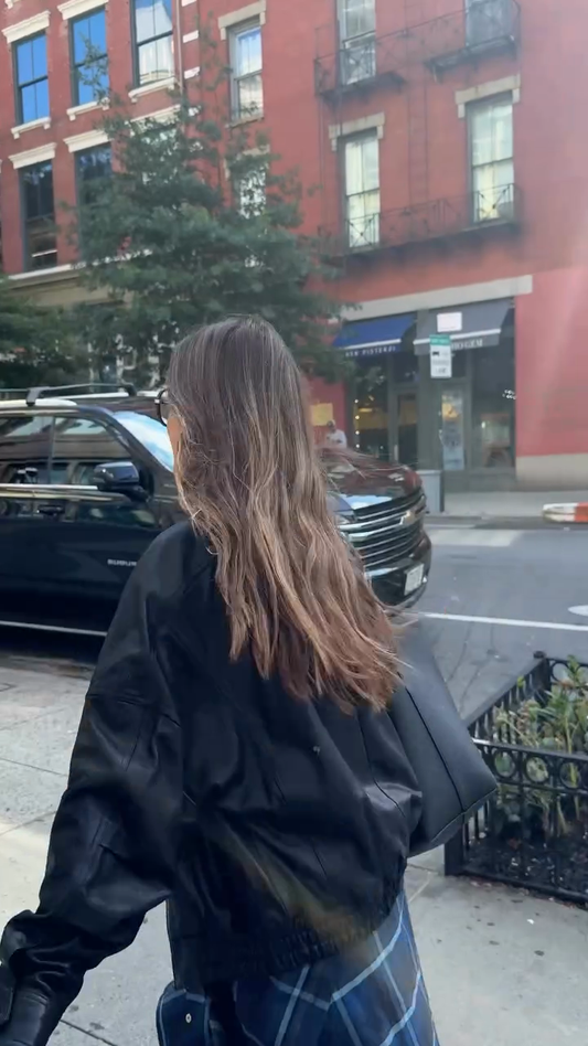 Black Leather Bomber Jacket