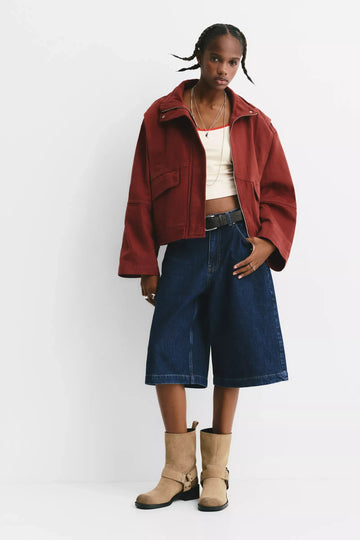 Burgundy Zip  Up Jacket
