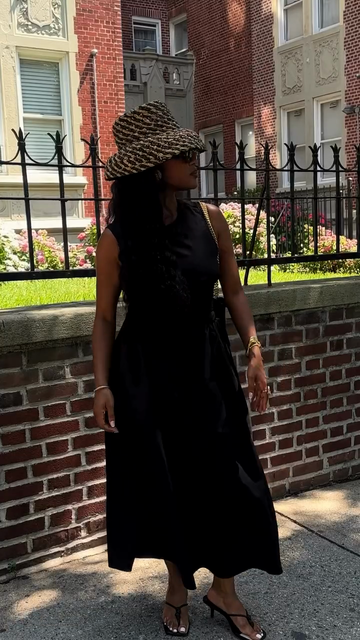 Black Sleeveless Midi Dress