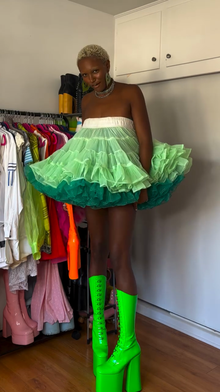 Green miniskirt