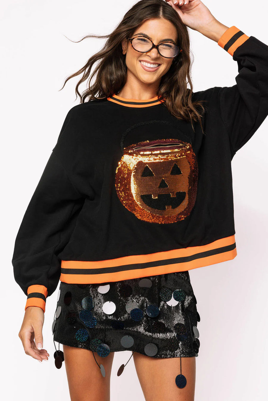 Halloween themed sequined sweatshirt