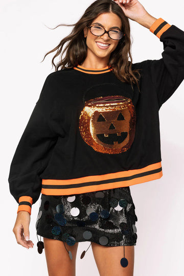 Halloween themed sequined sweatshirt
