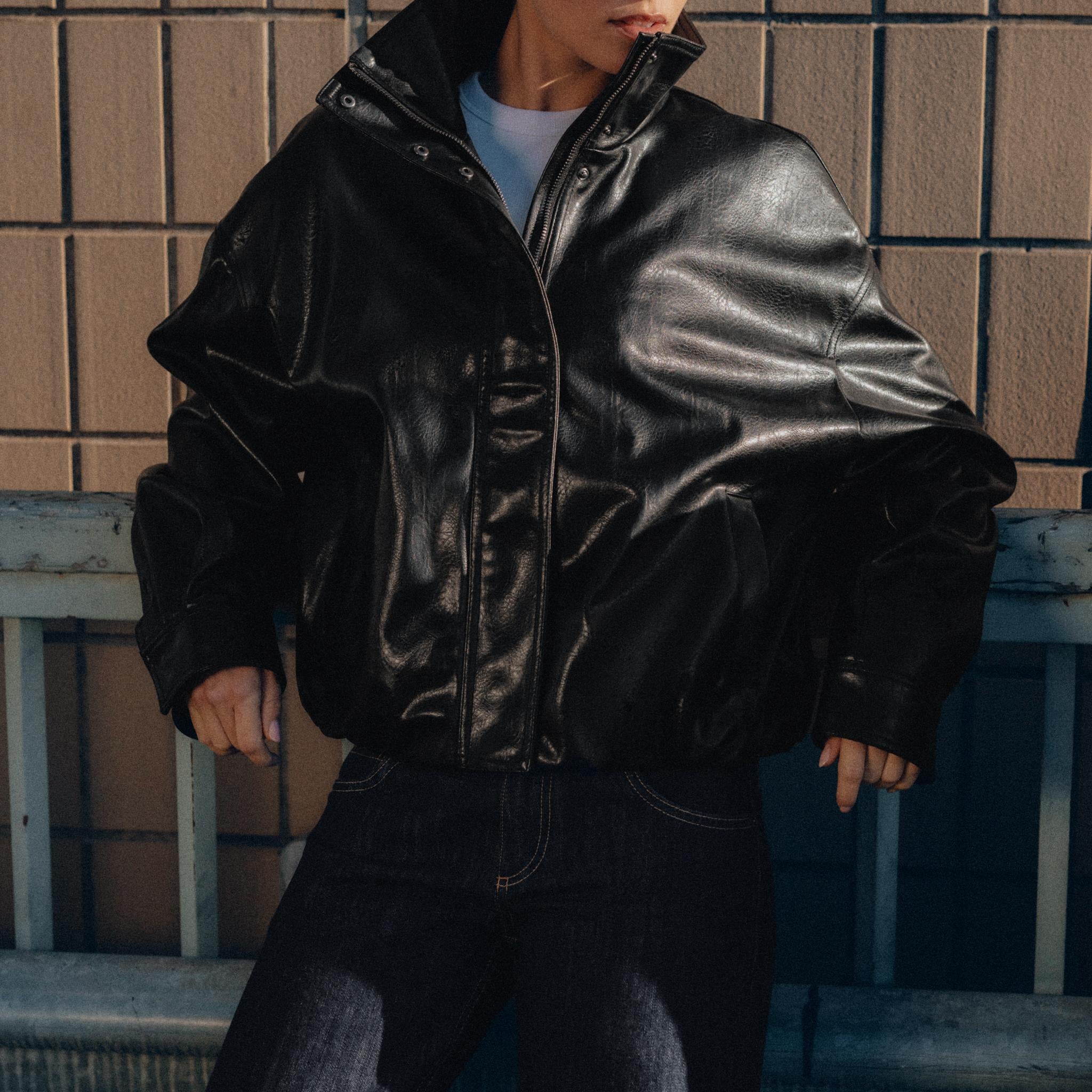 Black leather jacket