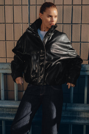 Black leather jacket