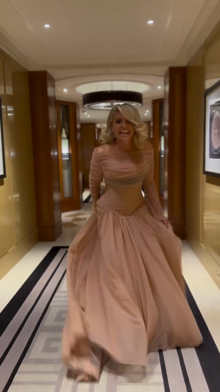 Blush Pink Off the - Shoulder Tulle Gown