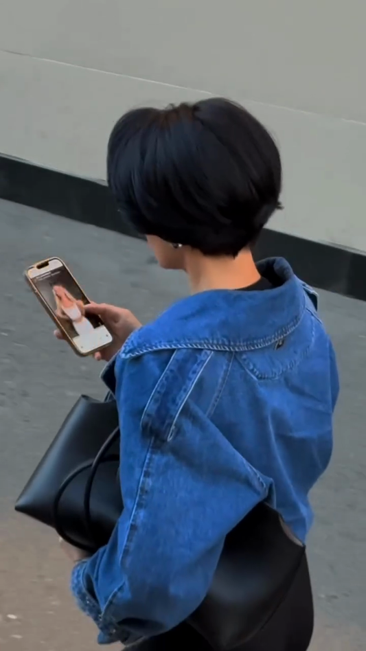 Blue Denim Cropped Jacket