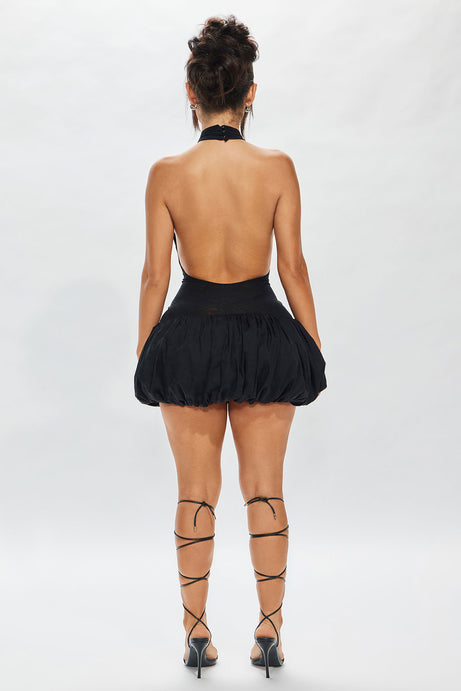 Black Halter Neck Mini Dress