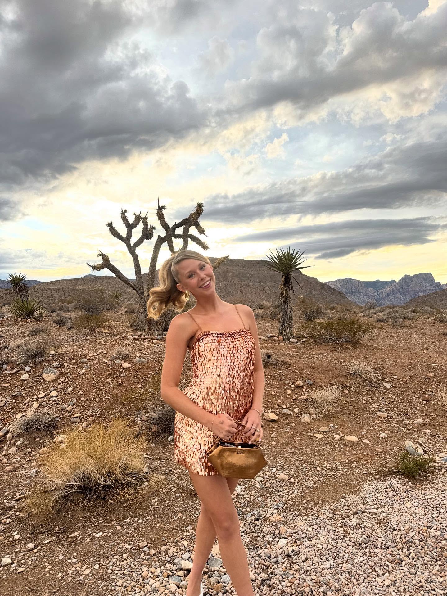 Gold Sequin Pull-On Mini Dress