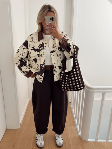 Printed denim jacket