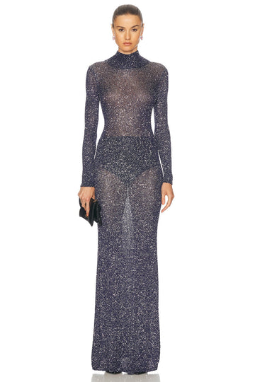 Sheer shimmering maxi dress