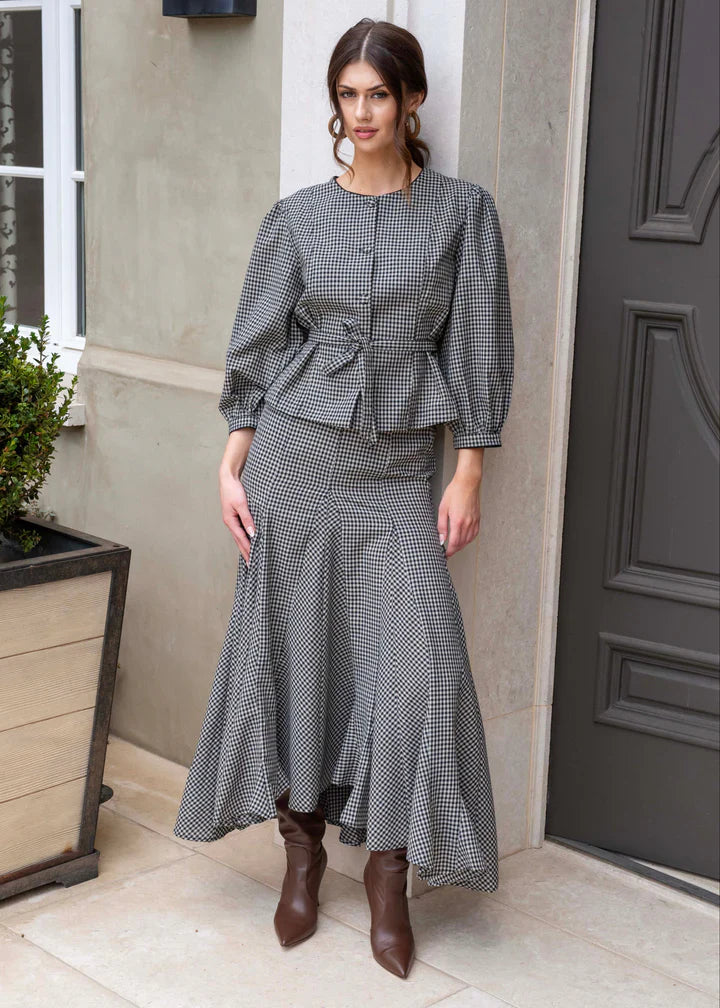 Flounce Hem Maxi Skirt Set
