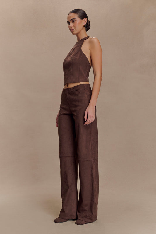 Brown Faux Suede Co - ord Set