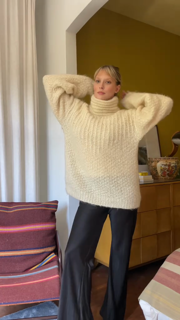 Cream Chunky Turtleneck Sweater