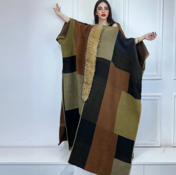Holiday Robe Loose Long Down Evening Poncho