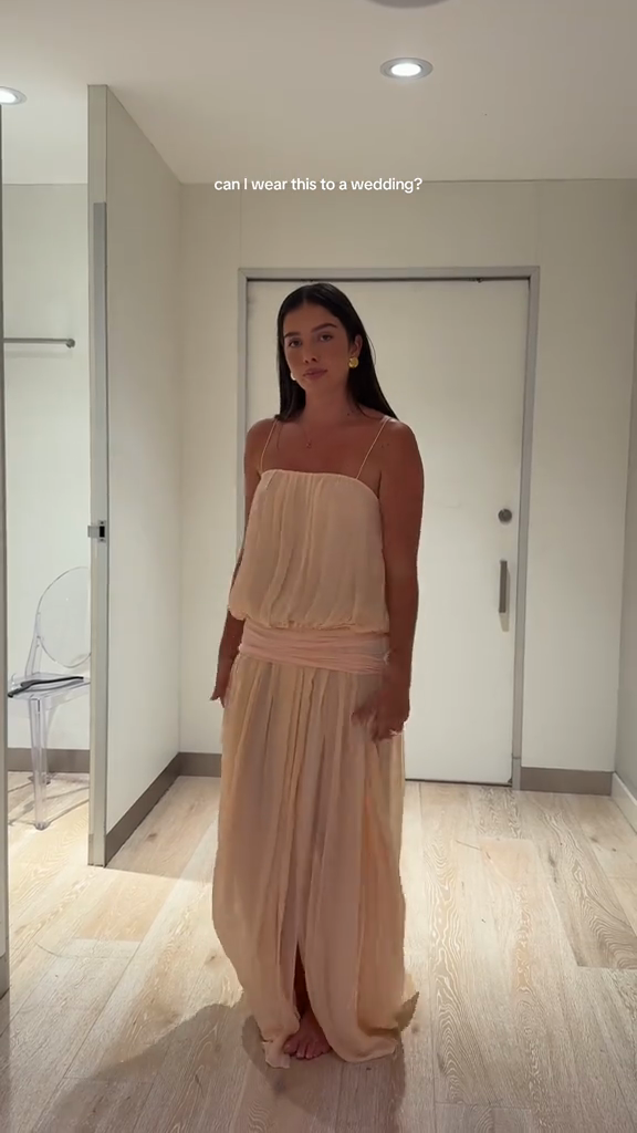 Light Pink Chiffon Maxi Dress