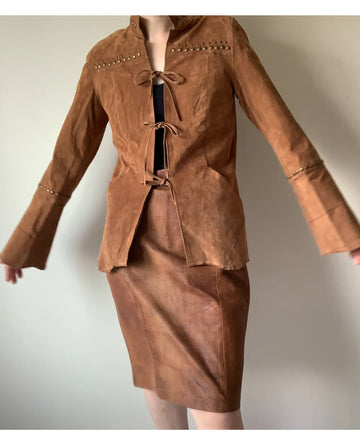 Stud Boho Leather Hippie Jacket